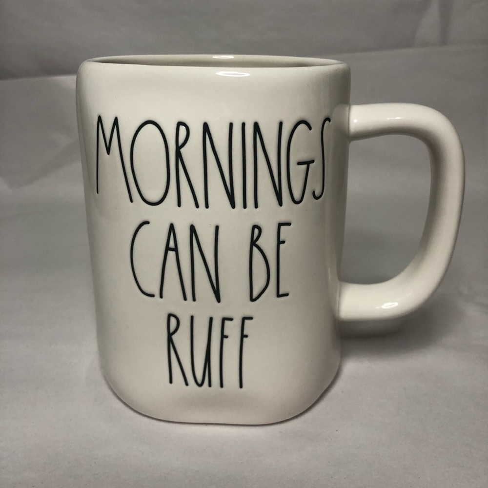 Rae Dunn “MORNINGS CAN BE RUFF” Ceramic Mug